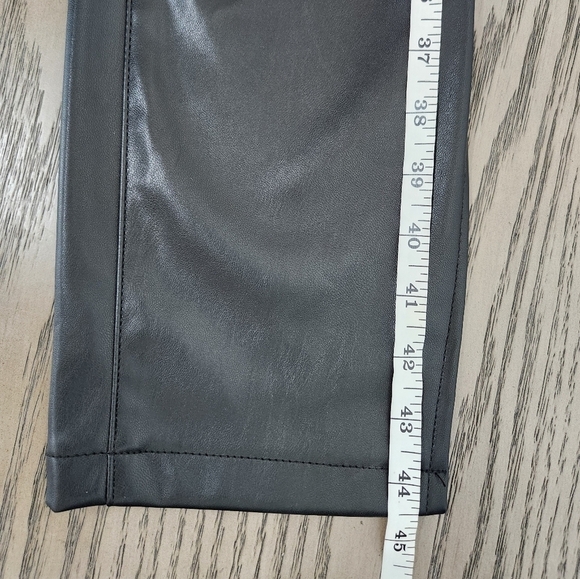 Prettylittlething Leather Pants Womens 10 Black BNWTs Side Slits - Picture 14 of 15
